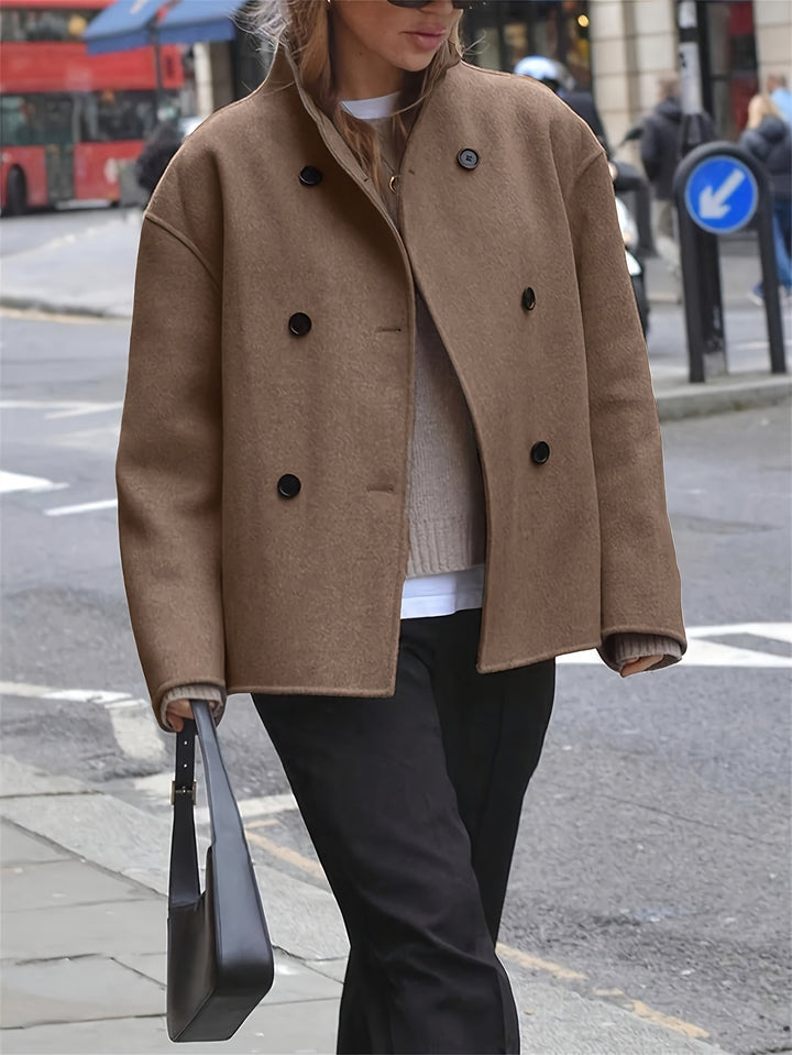 Addison | Double Breasted Wool Blend Coat