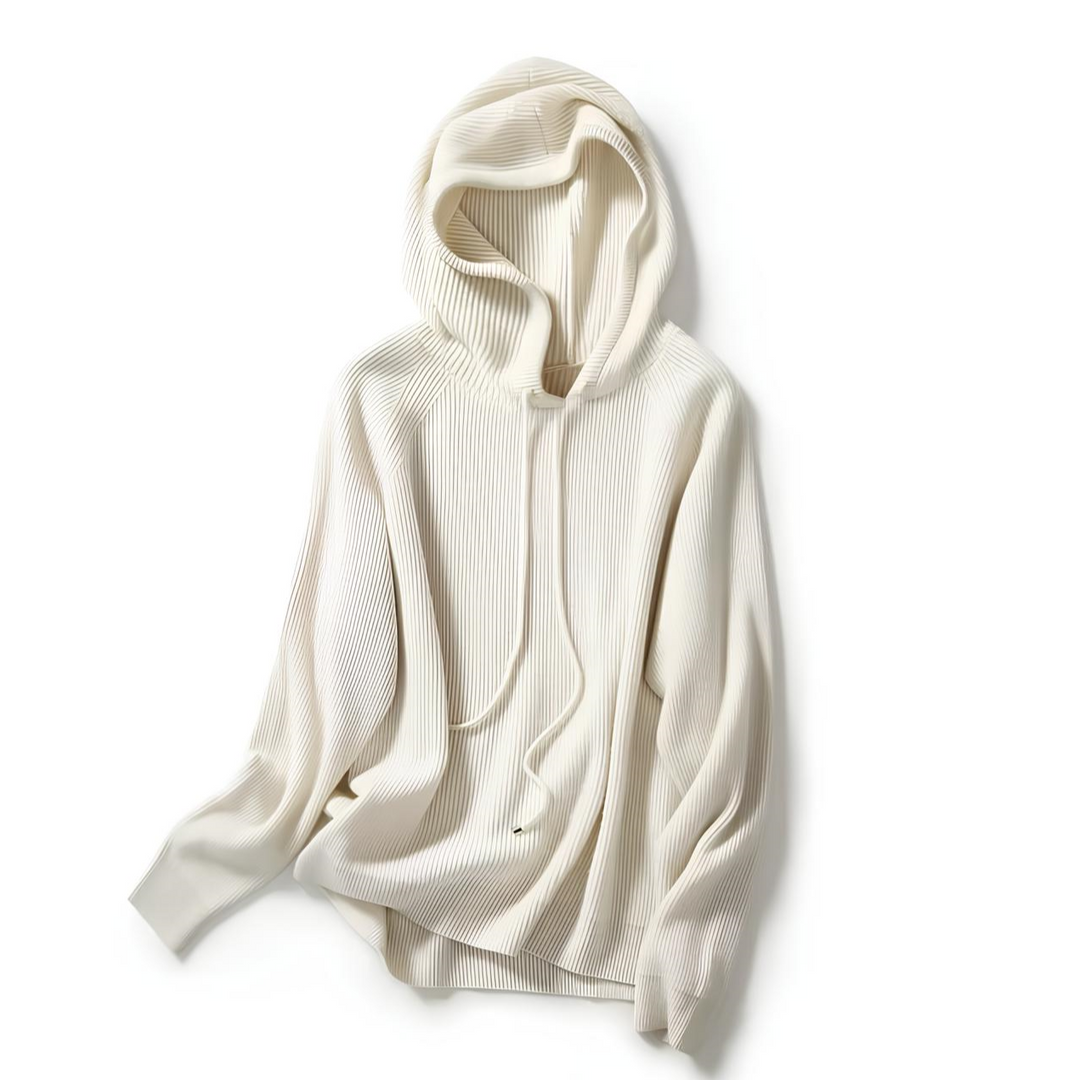 Gemma | Ribbed Knit Hoodie Raglan Sleeve Relaxed