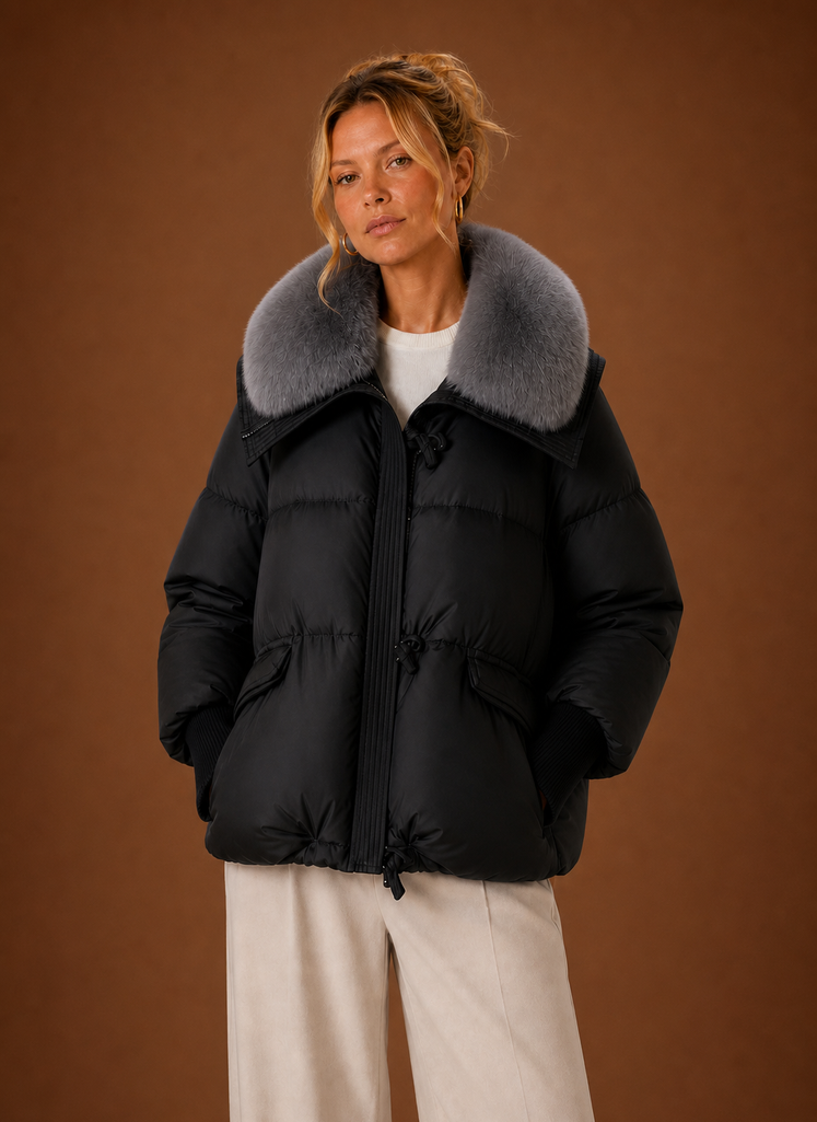 Tessa | Womens Puffer Jacket Fur Collar Relaxed