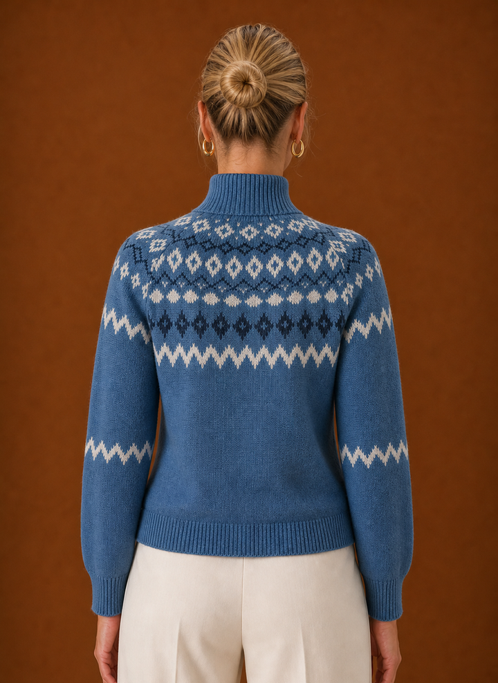 Elise | Fair Isle Turtleneck Sweater Relaxed Fit