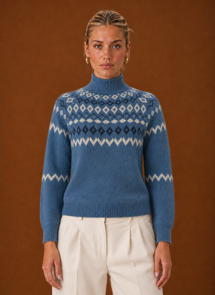 Elise | Fair Isle Turtleneck Sweater Relaxed Fit