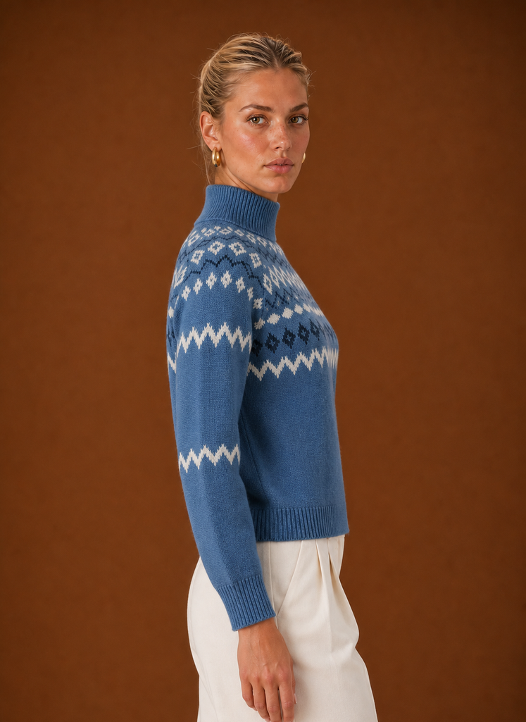 Elise | Fair Isle Turtleneck Sweater Relaxed Fit