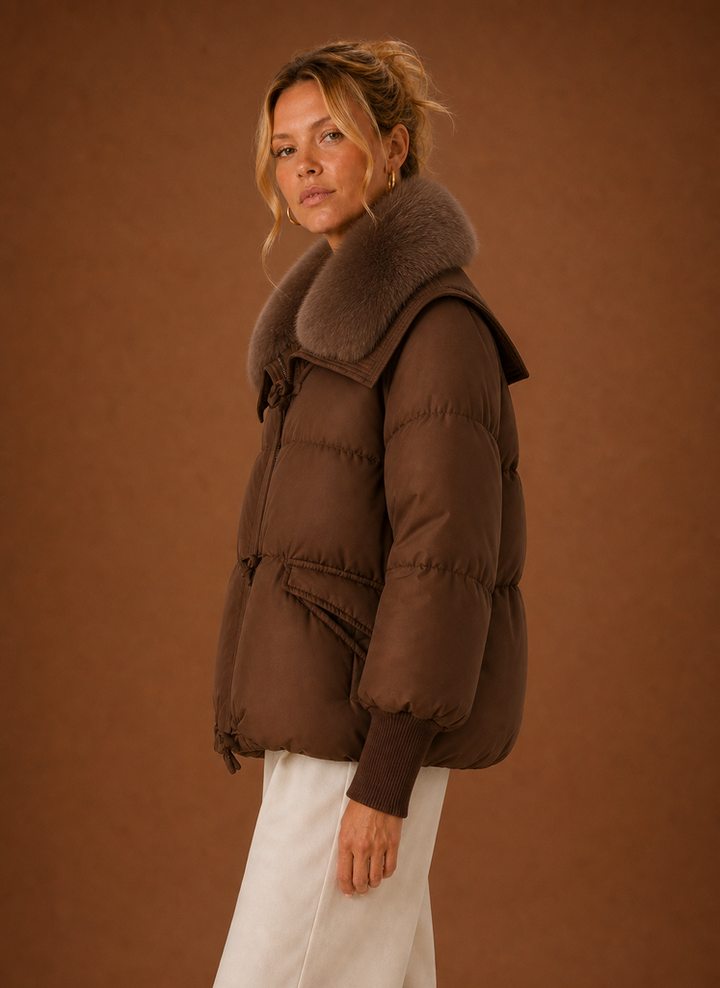 Tessa | Womens Puffer Jacket Fur Collar Relaxed