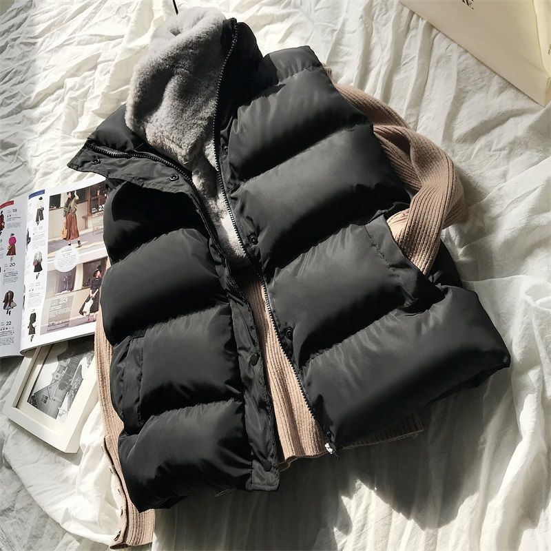 Nadia | Quilted Zip Puffer Vest Faux Fur Collar