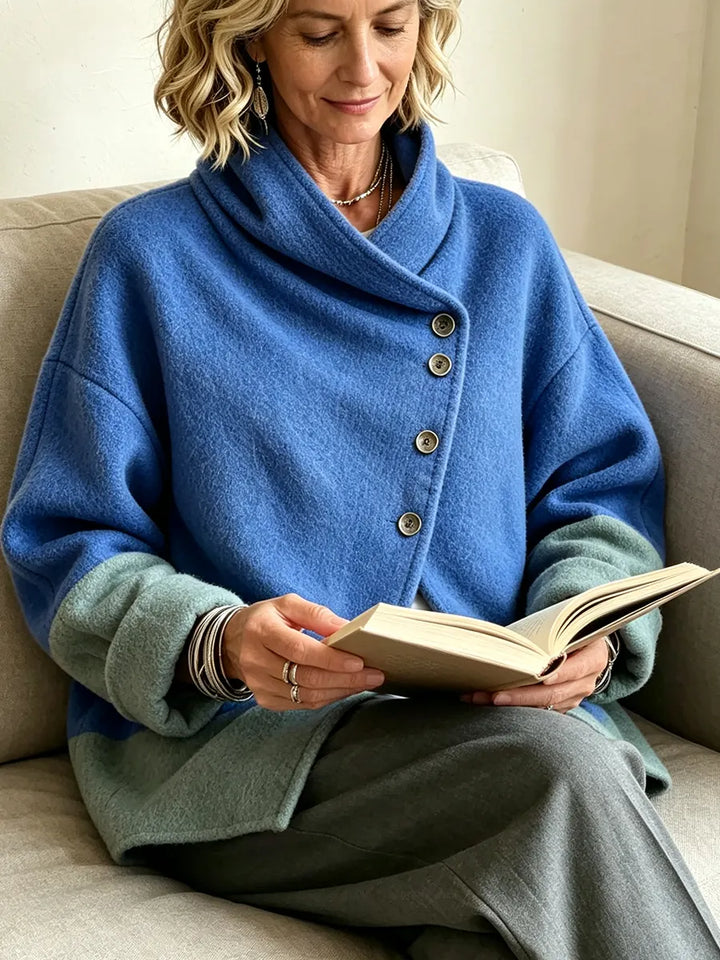 Madison | Asymmetrical Button Front Wool Blend Jacket
