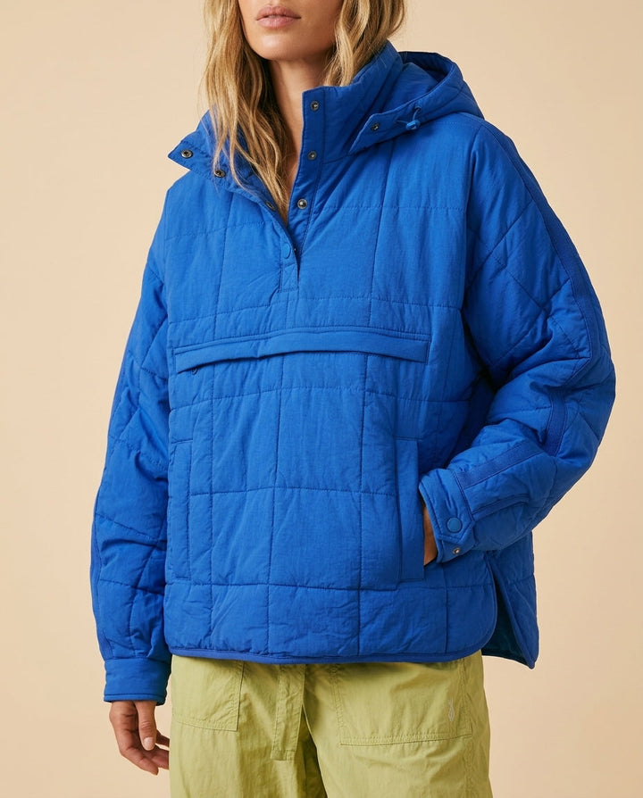 Esme | Quilted Hooded Oversized Snap Jacket