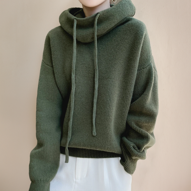 Vivian | Oversized Knit Hoodie Sweater Women