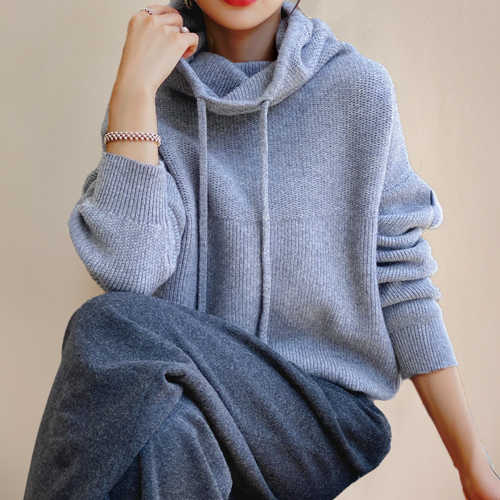 Vivian | Oversized Knit Hoodie Sweater Women