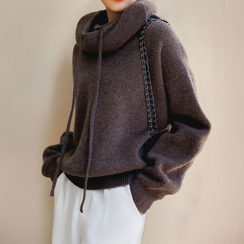 Vivian | Oversized Knit Hoodie Sweater Women