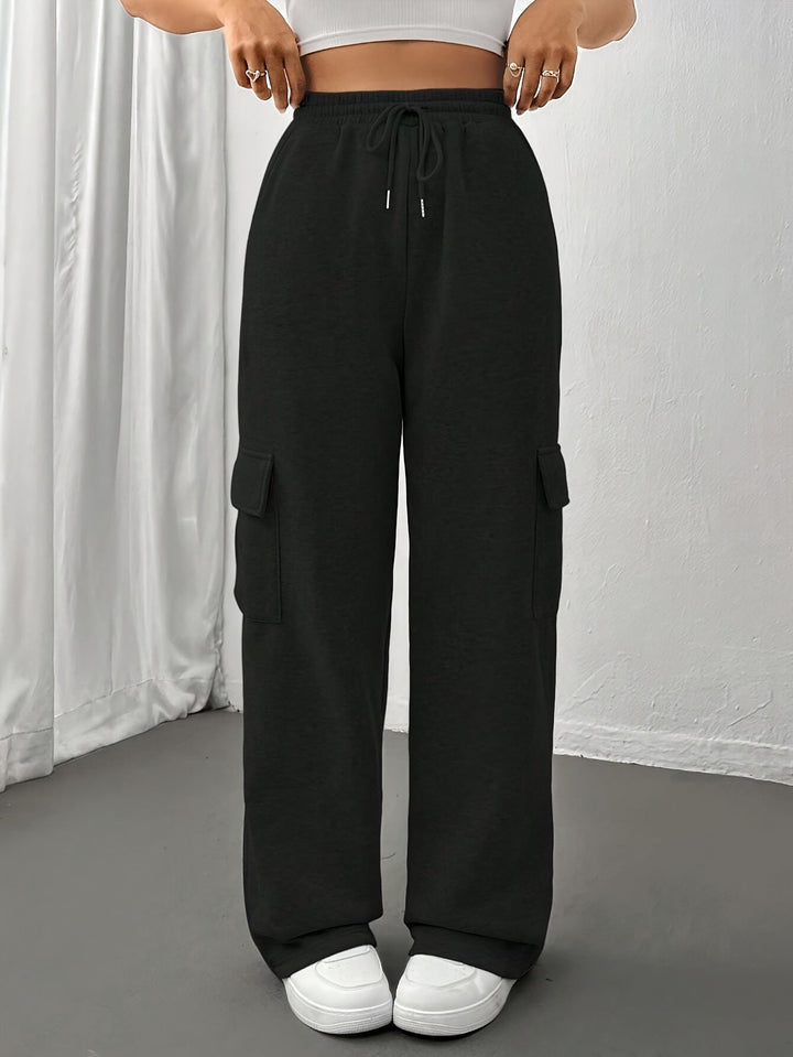 Sutton | Relaxed Fleece Cargo Sweatpants Wide Leg