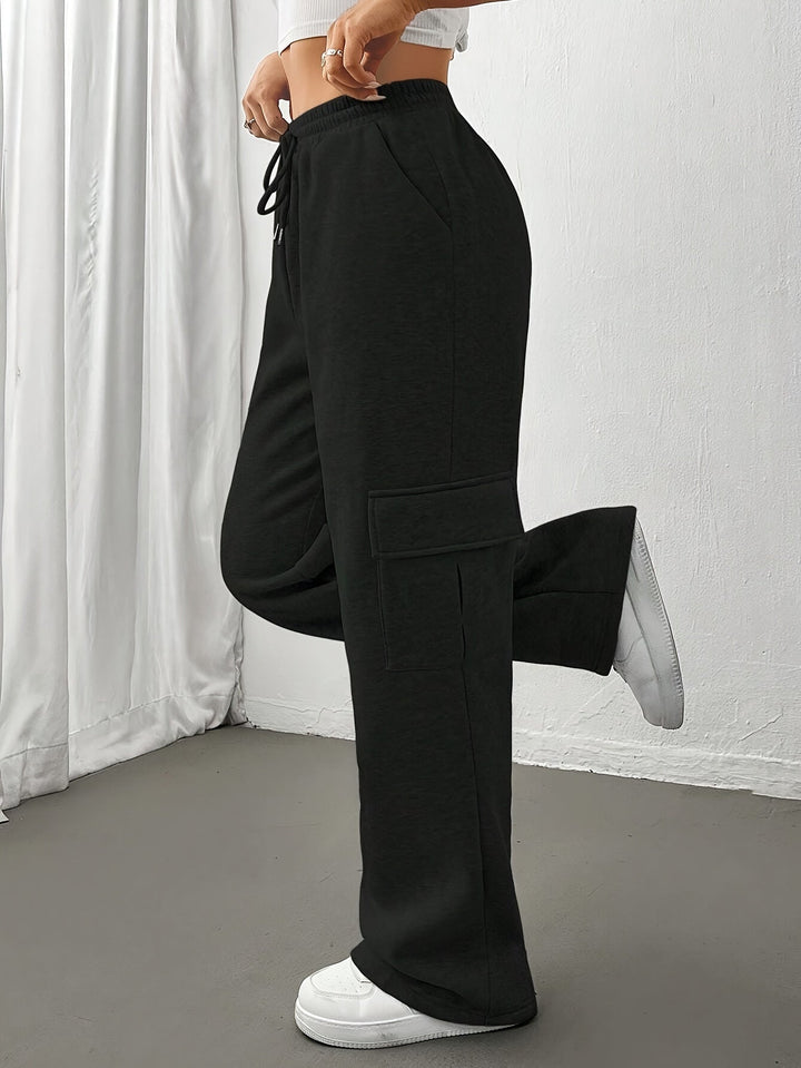 Sutton | Relaxed Fleece Cargo Sweatpants Wide Leg