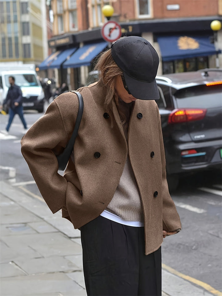 Addison | Double Breasted Wool Blend Coat