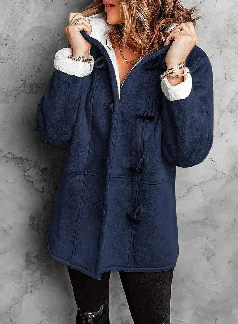Beatrix | Womens Sherpa Lined Hooded Toggle Coat