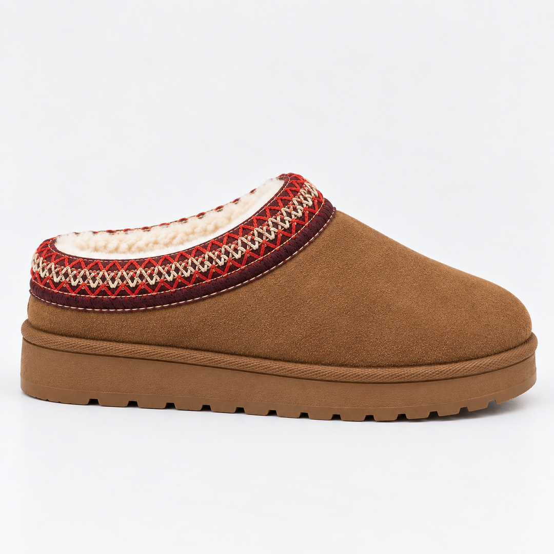 Jordan | Faux Suede Mule Slippers with Fleece Lining