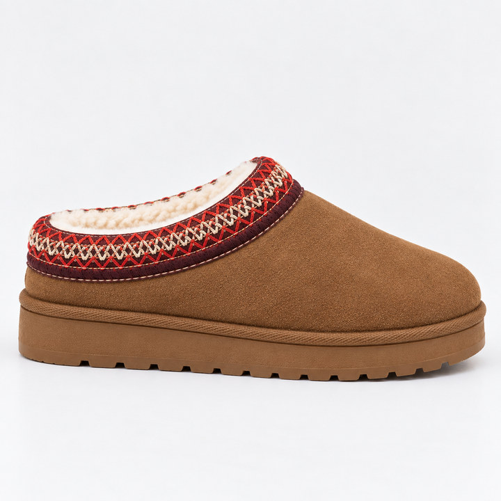 Jordan | Faux Suede Mule Slippers with Fleece Lining