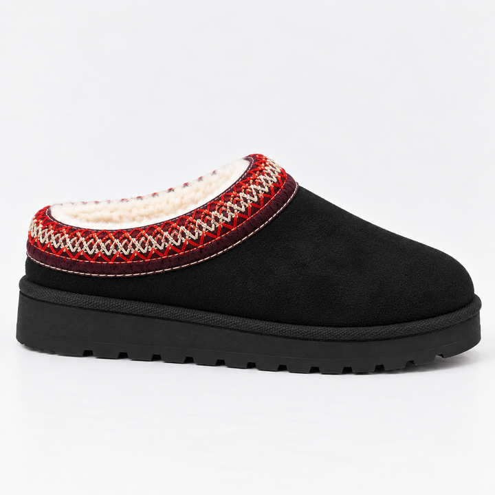 Jordan | Faux Suede Mule Slippers with Fleece Lining