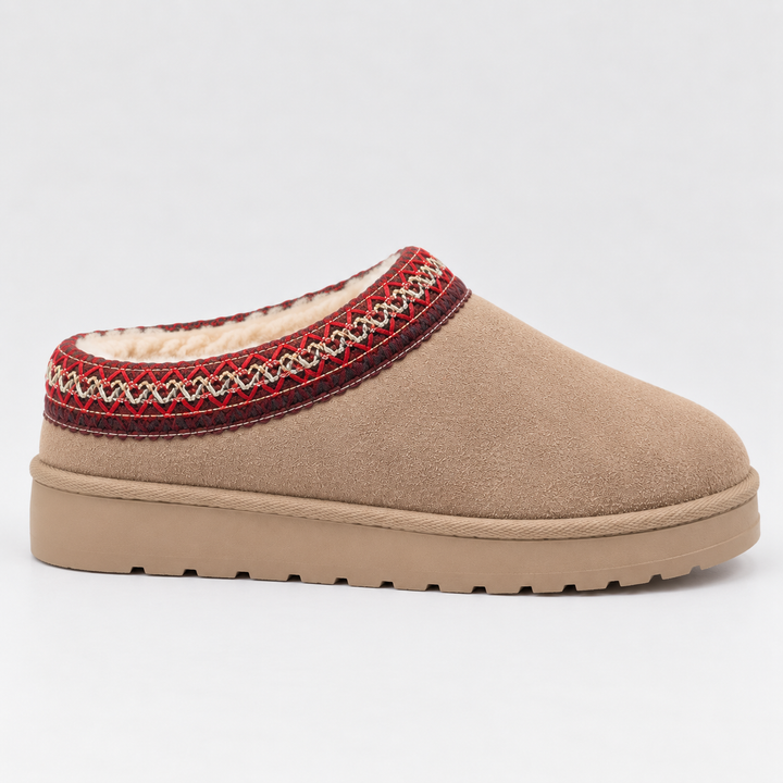 Jordan | Faux Suede Mule Slippers with Fleece Lining