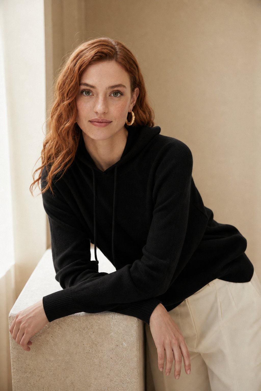 Gemma | Ribbed Knit Hoodie Raglan Sleeve Relaxed