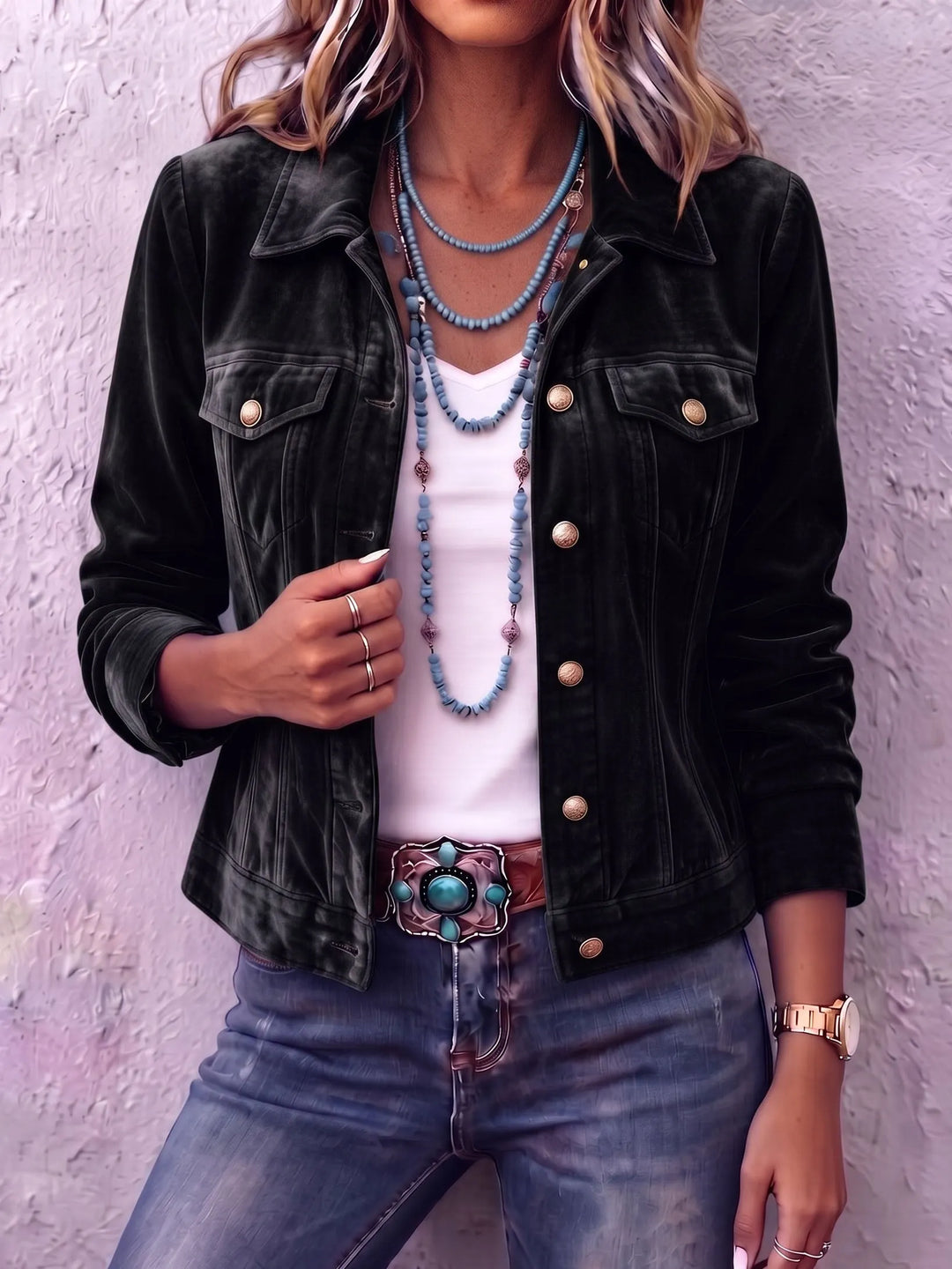 Peyton | Fitted Corduroy Jacket with Buttons