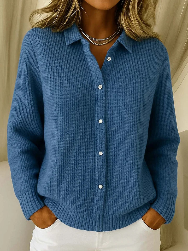 Savannah | Womens Long Sleeve Button-Up Knit Sweater
