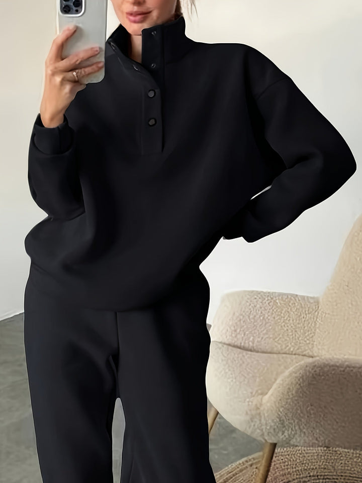 Savannah | Relaxed Fit Stand Collar Button Placket