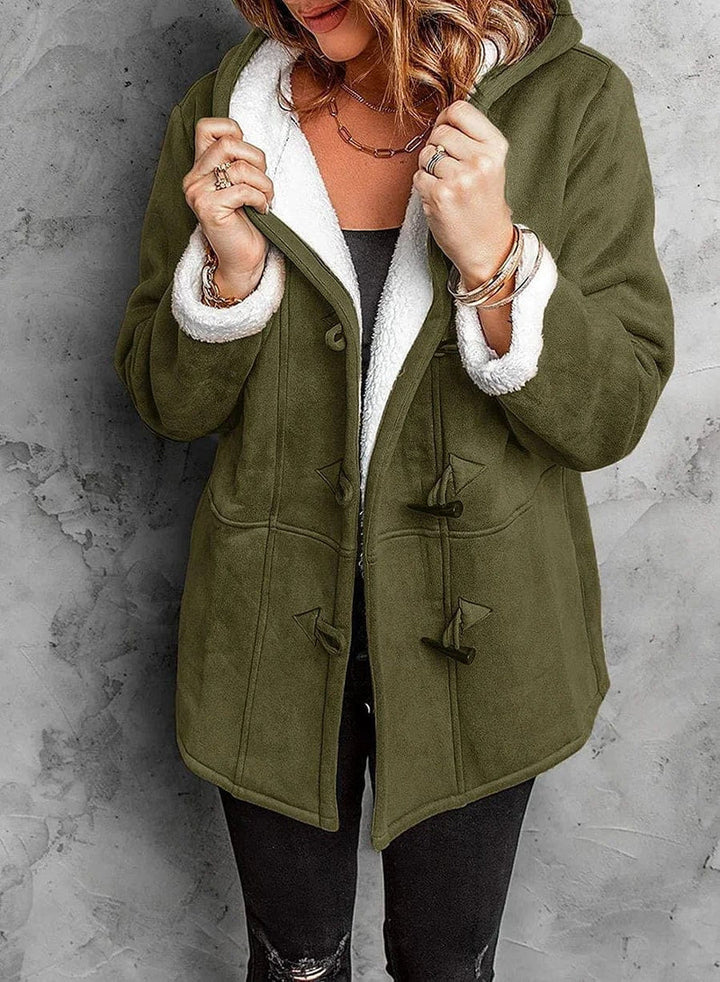 Beatrix | Womens Sherpa Lined Hooded Toggle Coat