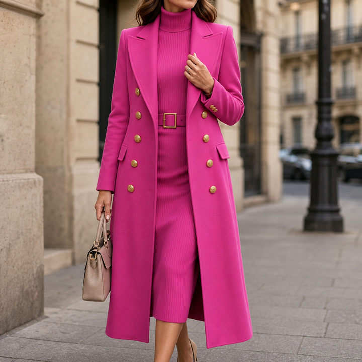 Diana | Double Breasted Belted Wool Blend Coat