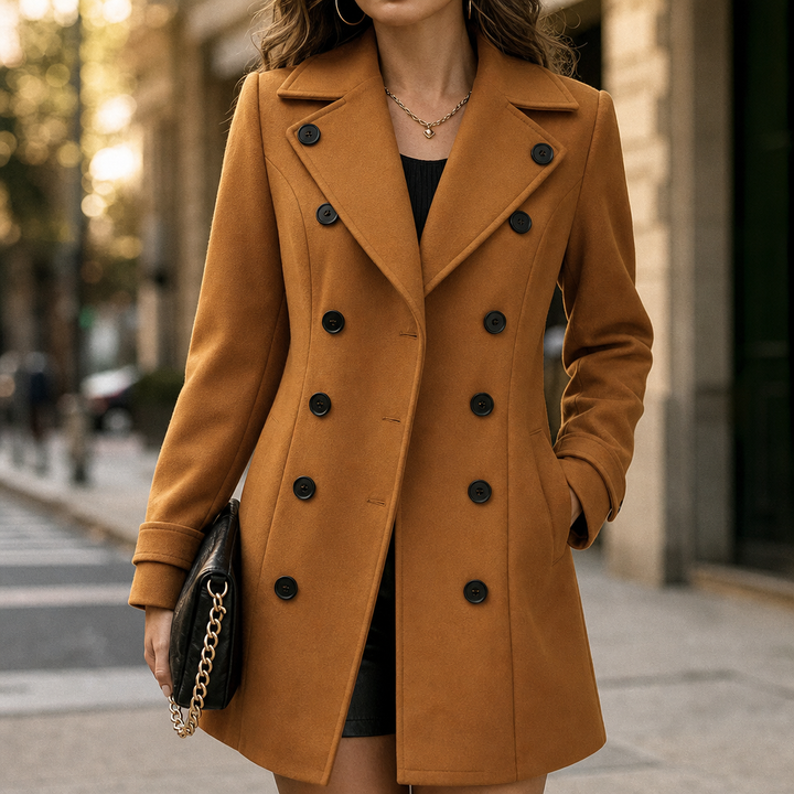Eve | Womens Double-Breasted Wool Blend Pea Coat