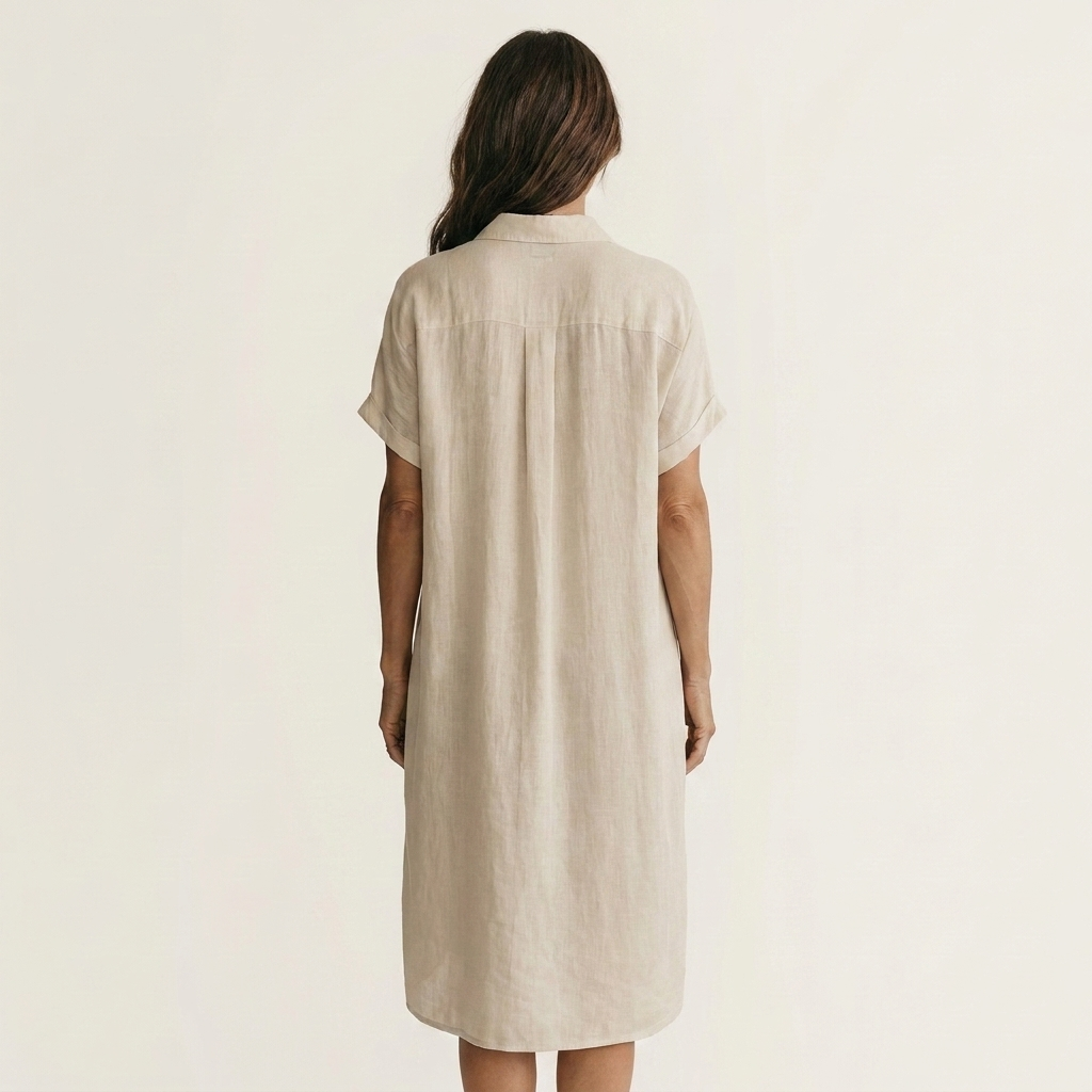 Addison | Womens Short Sleeve Linen Shirt Dress