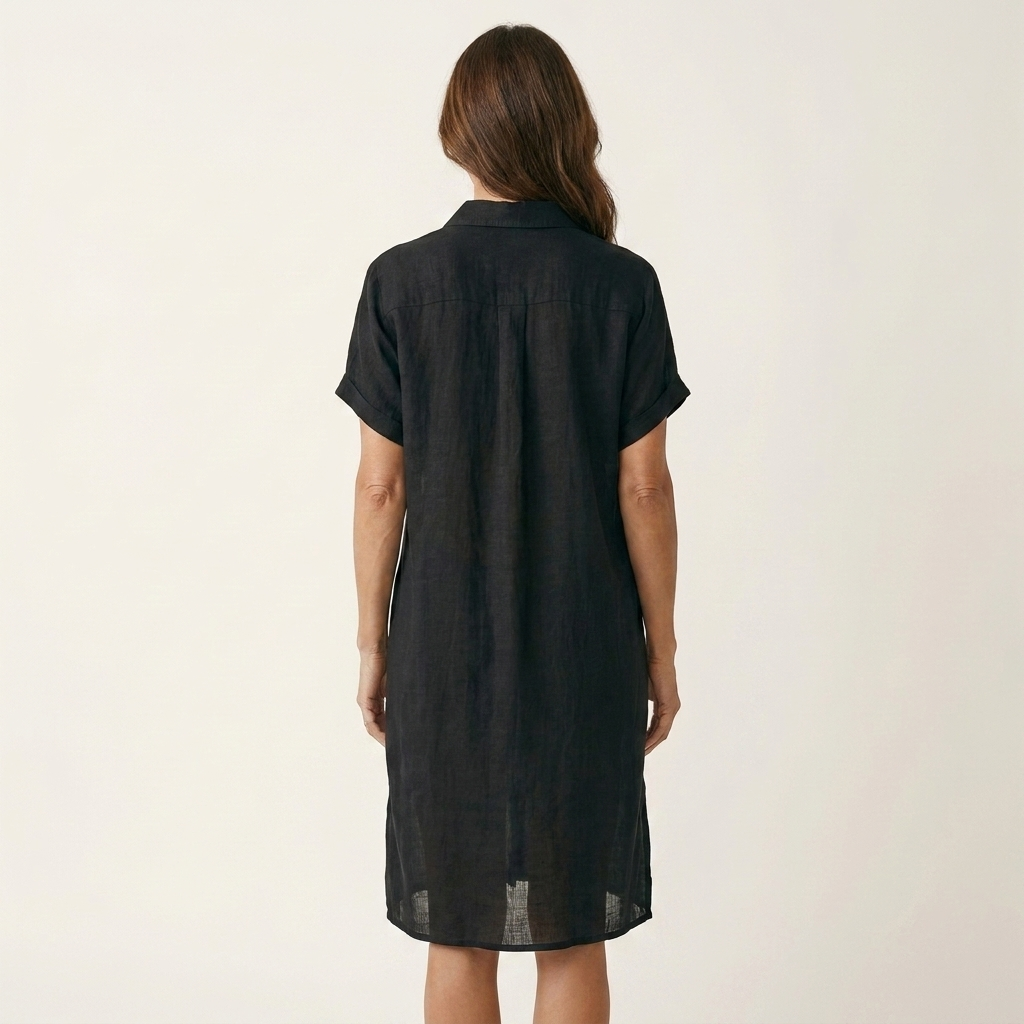 Addison | Womens Short Sleeve Linen Shirt Dress