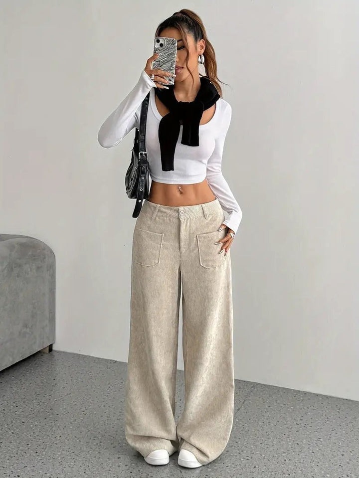 Marlowe | Wide-Leg Corduroy Womens Pants