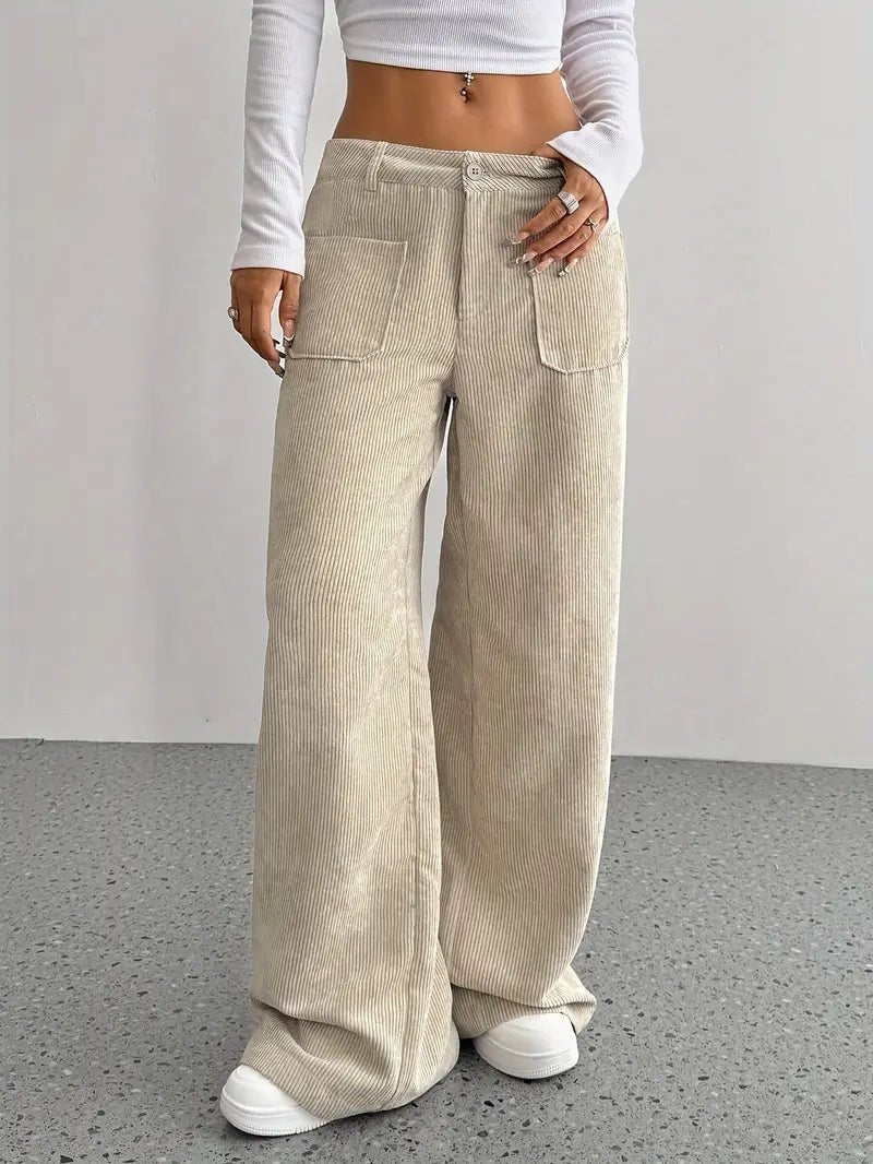 Marlowe | Wide-Leg Corduroy Womens Pants