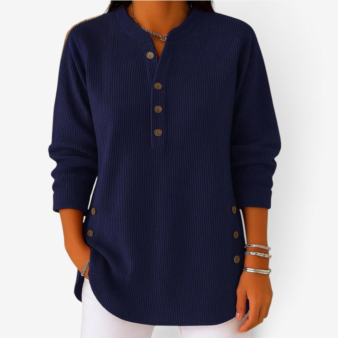 Kara | Long Sleeve Corduroy Button Top