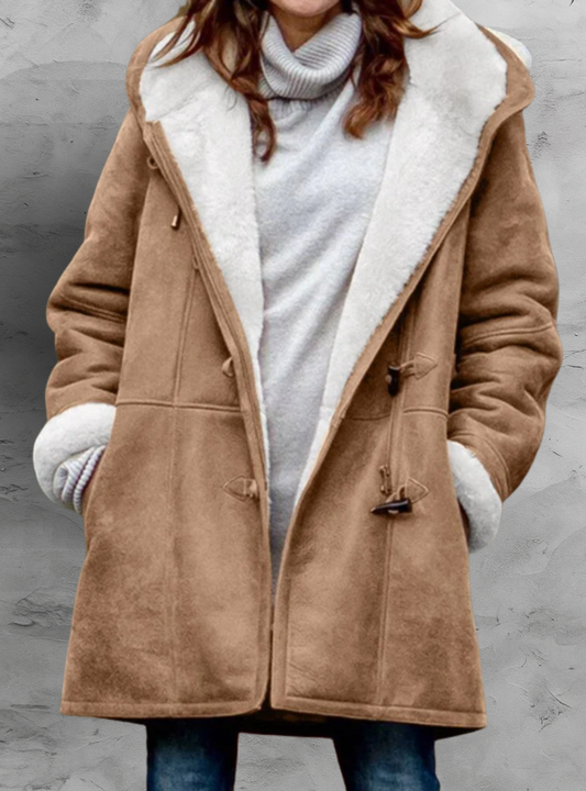 Beatrix | Womens Sherpa Lined Hooded Toggle Coat