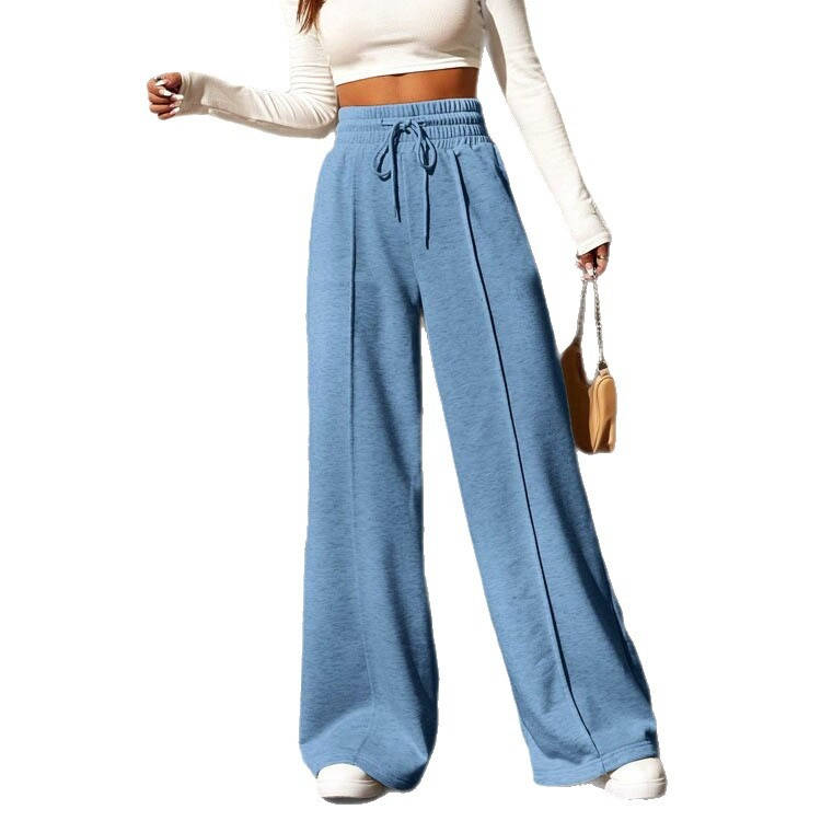 Leah | High Waist Wide Leg Pants Drawstring Trousers