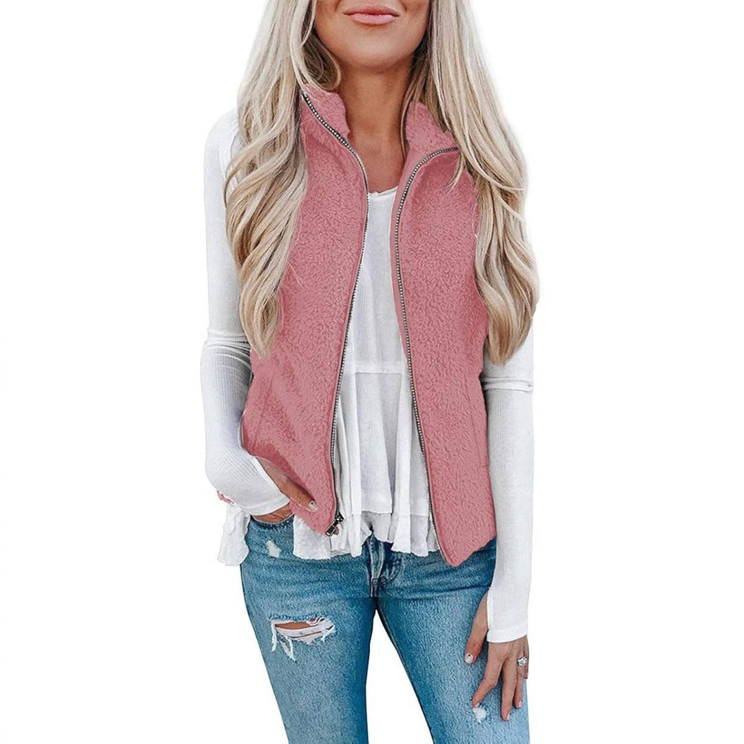 Nancy | Womens Collared Fleece Zip Vest