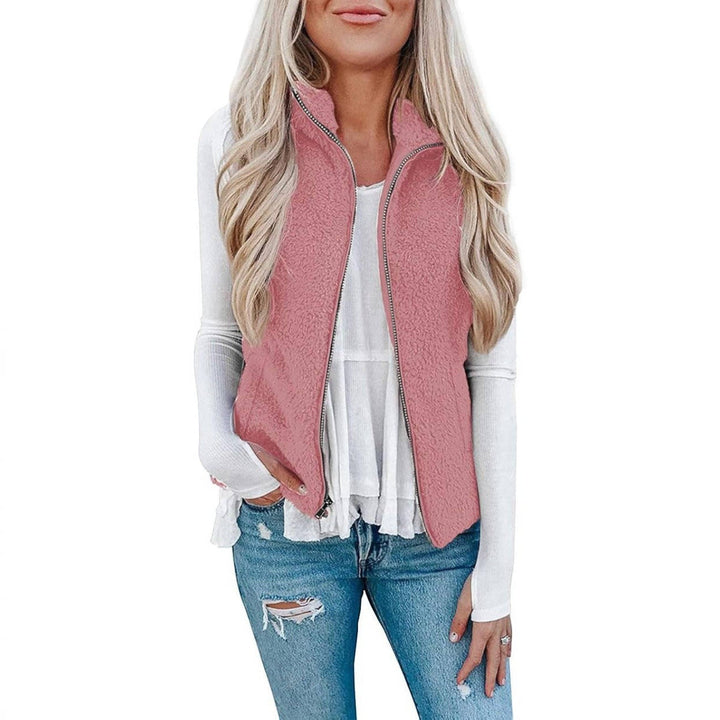 Nancy | Womens Collared Fleece Zip Vest