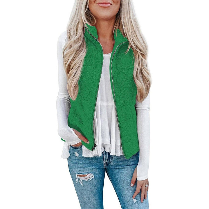 Nancy | Womens Collared Fleece Zip Vest