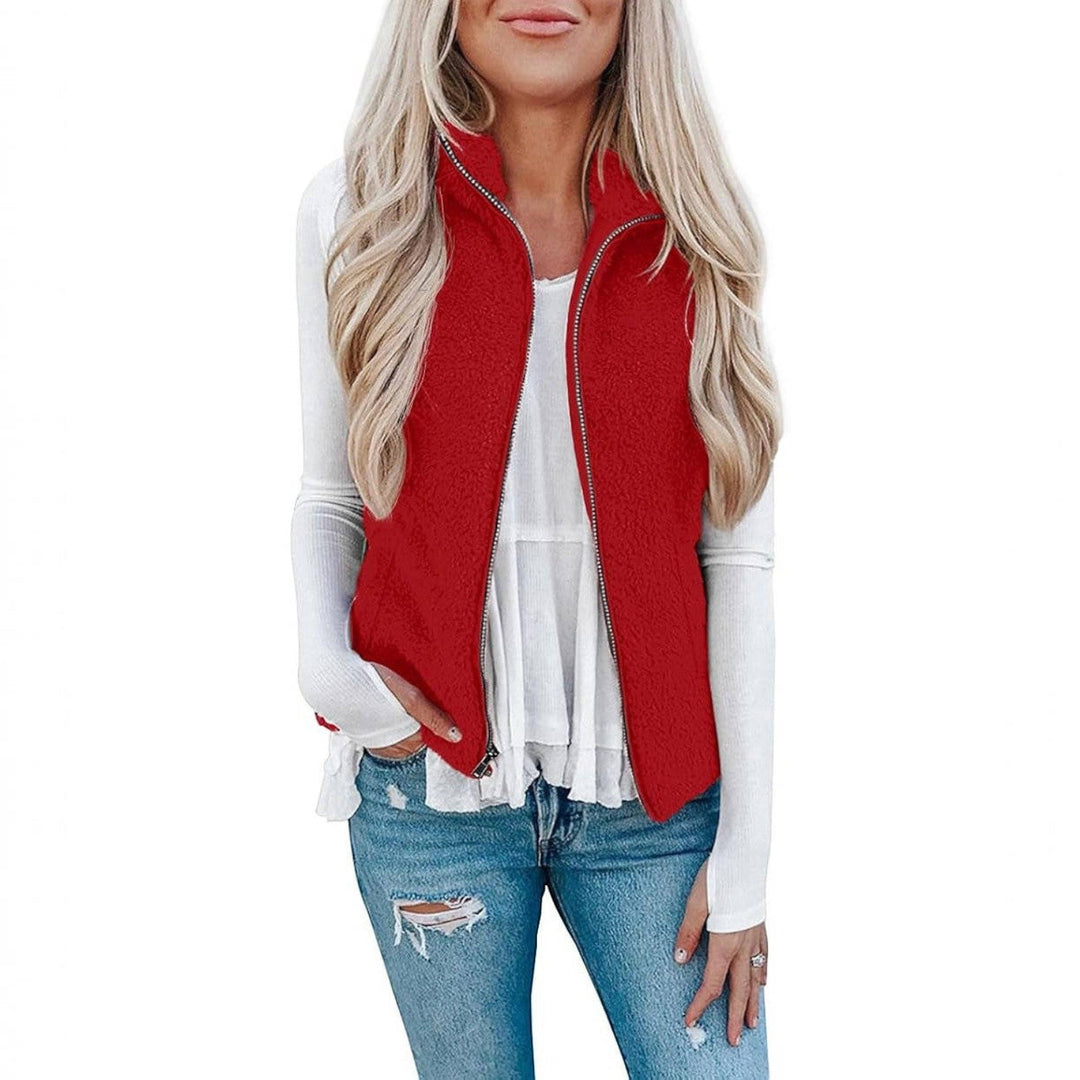 Nancy | Womens Collared Fleece Zip Vest