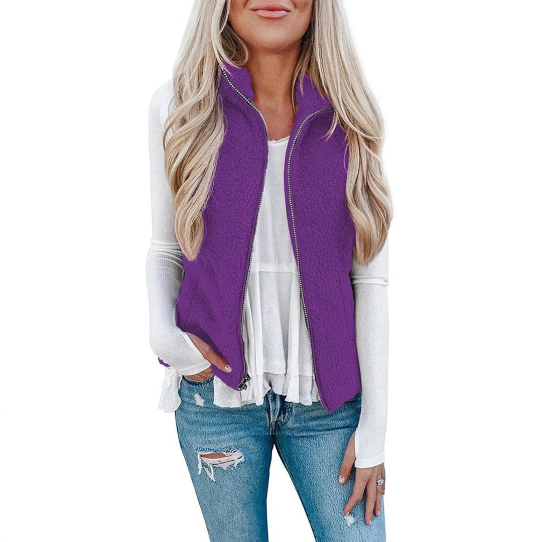Nancy | Womens Collared Fleece Zip Vest