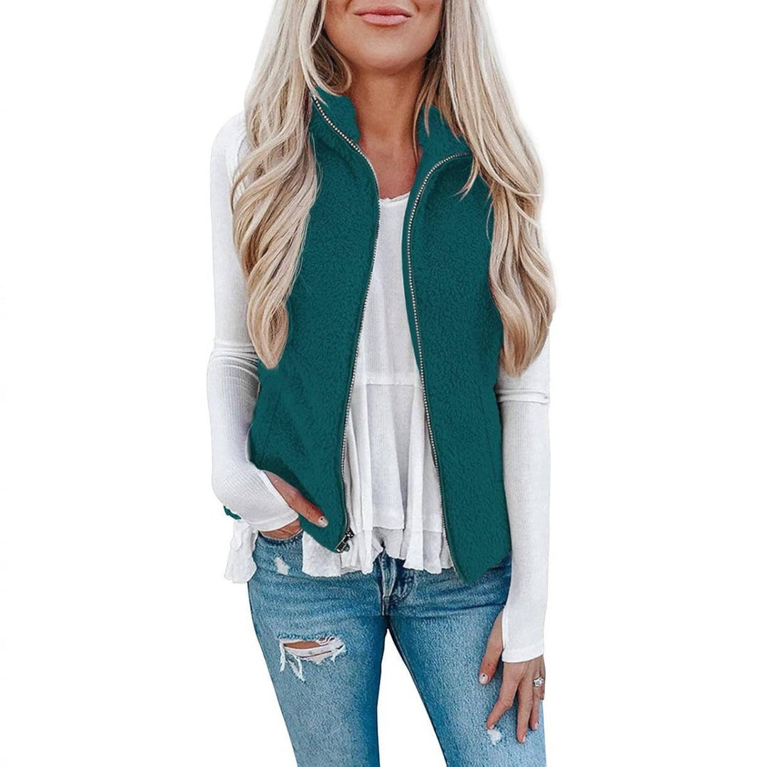 Nancy | Womens Collared Fleece Zip Vest