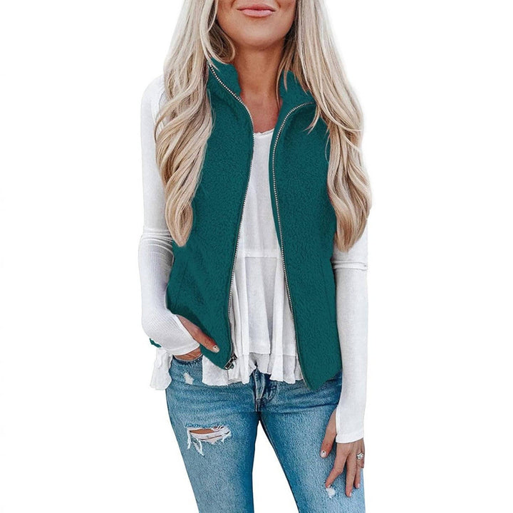 Nancy | Womens Collared Fleece Zip Vest