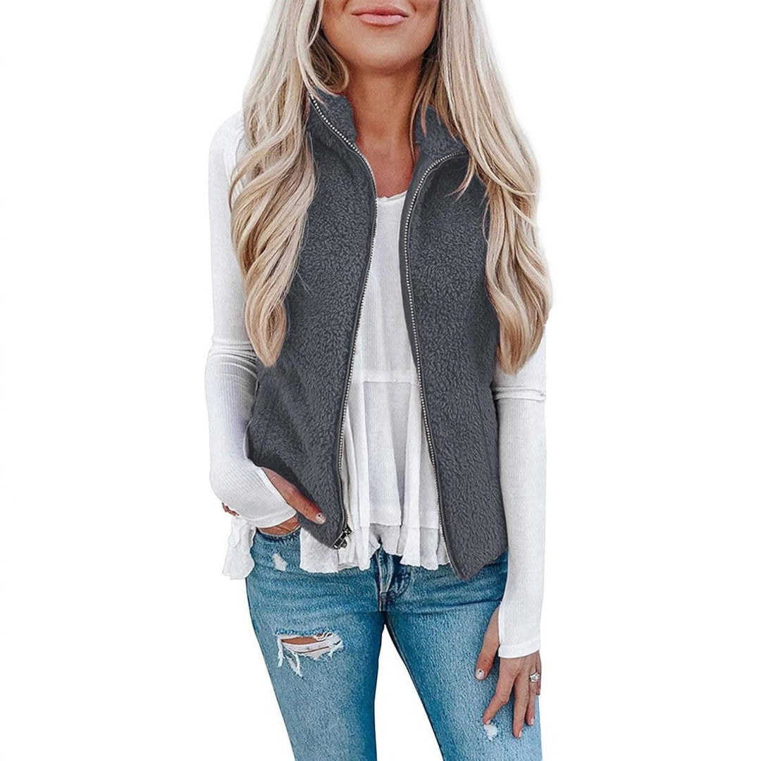 Nancy | Womens Collared Fleece Zip Vest