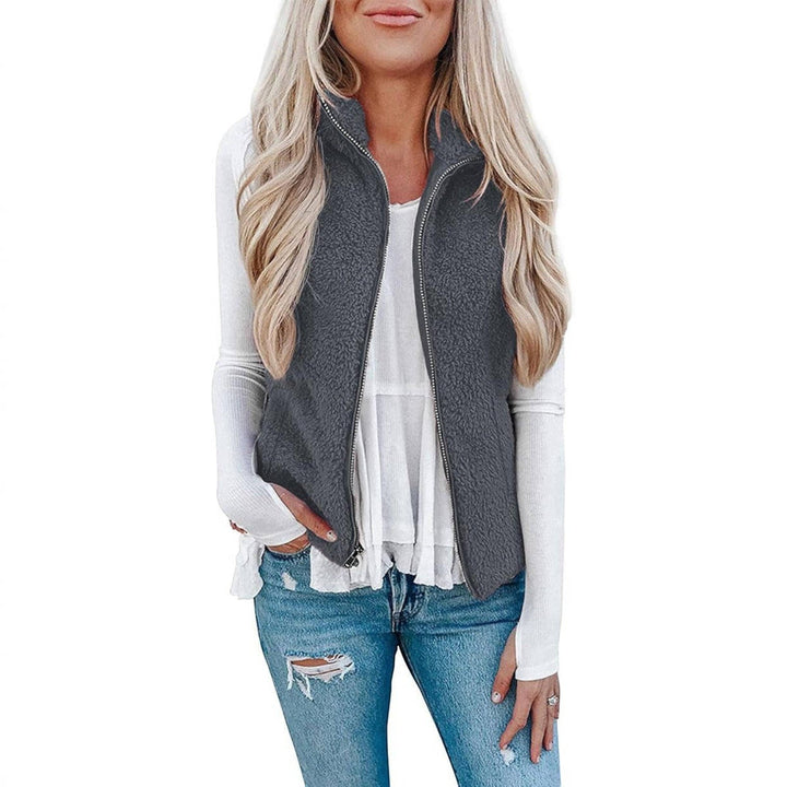 Nancy | Womens Collared Fleece Zip Vest