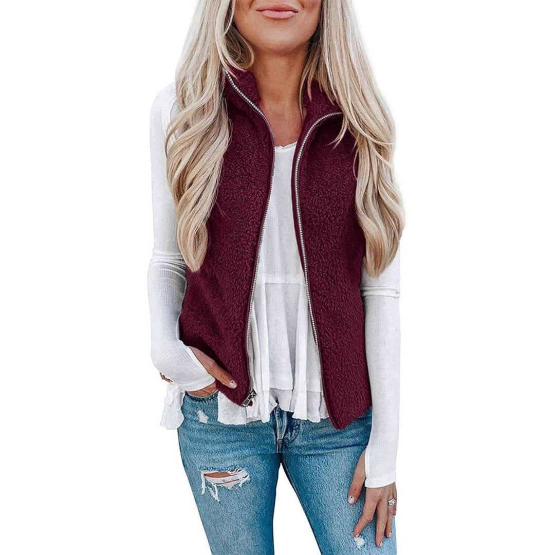 Nancy | Womens Collared Fleece Zip Vest