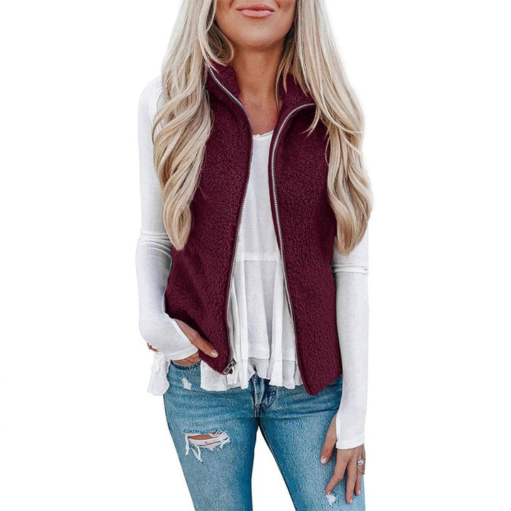 Nancy | Womens Collared Fleece Zip Vest