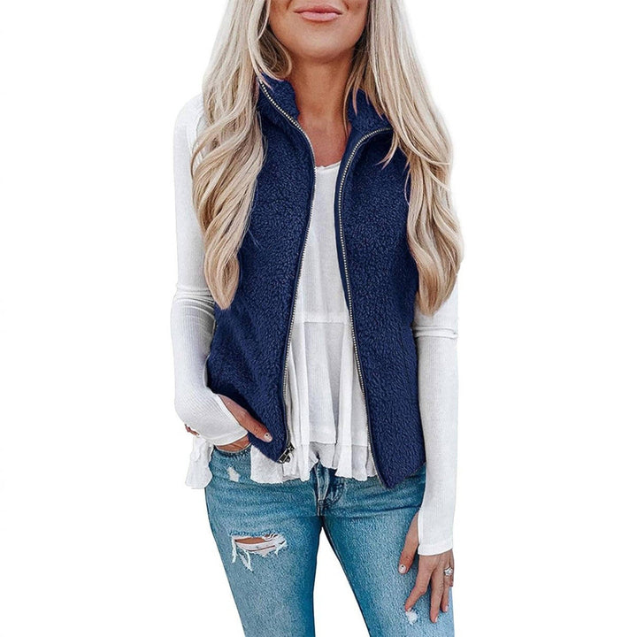 Nancy | Womens Collared Fleece Zip Vest