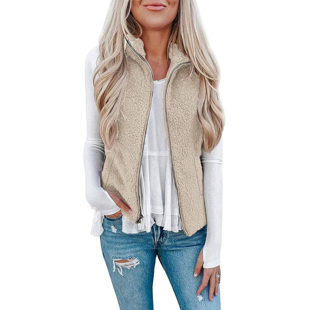 Nancy | Womens Collared Fleece Zip Vest
