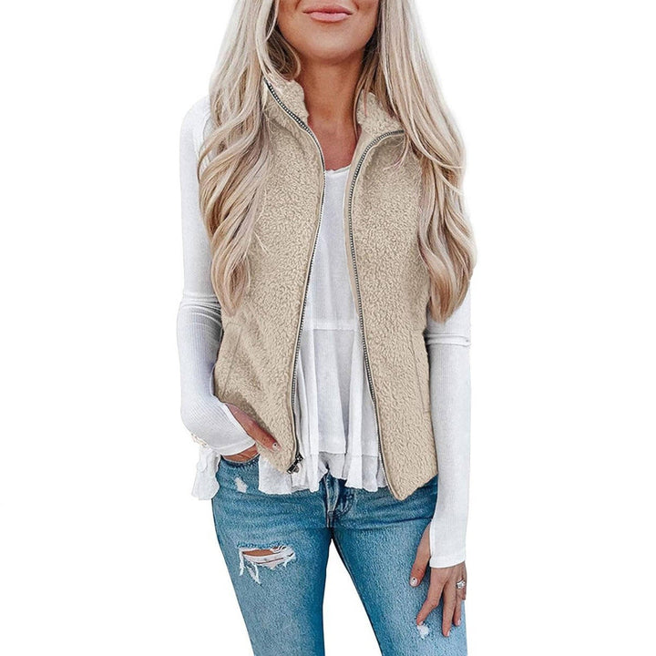 Nancy | Womens Collared Fleece Zip Vest