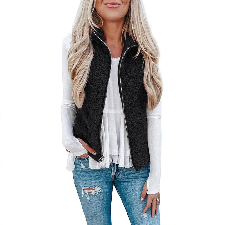 Nancy | Womens Collared Fleece Zip Vest